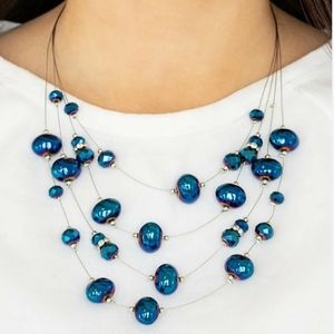 BUNDLE 5 FOR 25. Paparazzi Cosmic Real Estate Blue Necklace Oil Spill